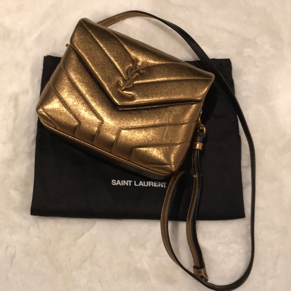 Saint Laurent Metallic Loulou Baby Crossbody, NWT